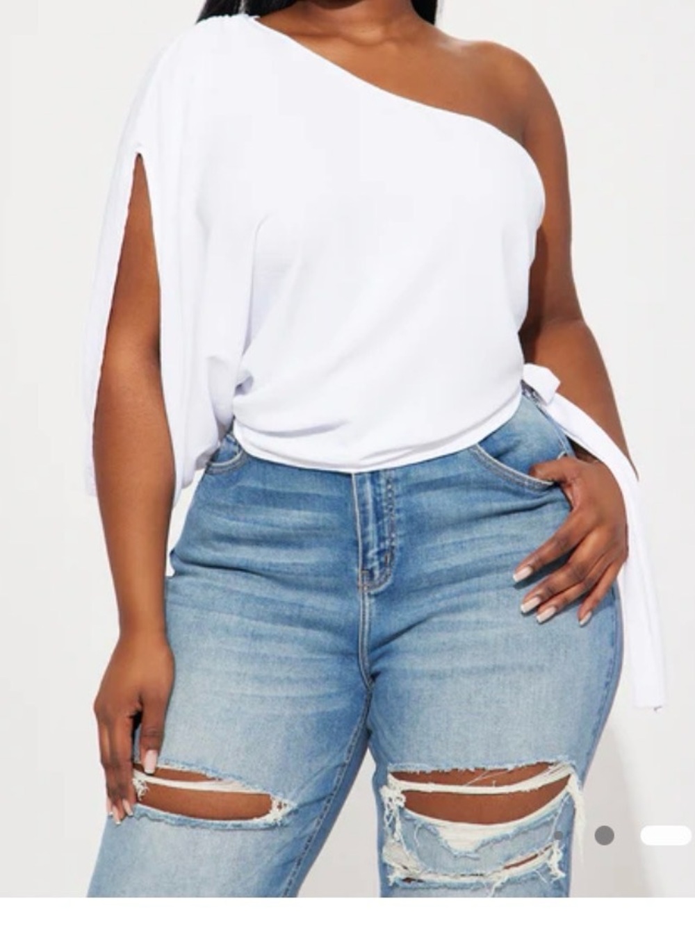 NWT Fashion Nova Sweetest Touch One-Shoulder Blouse – Size Large